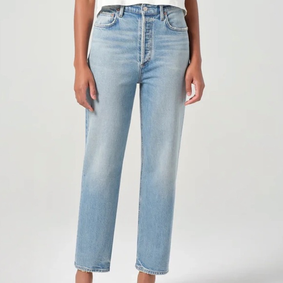 Agolde Denim - Agolde 90s Pinch Denim Jean Straight Leg Light Wash Size 28